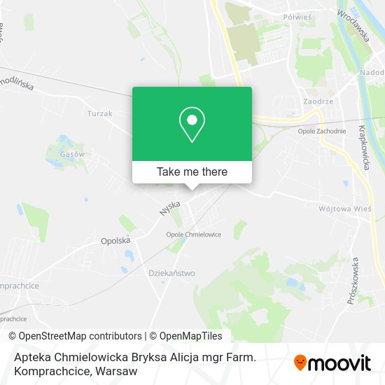 Карта Apteka Chmielowicka Bryksa Alicja mgr Farm. Komprachcice