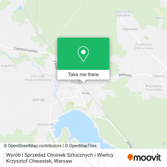 Wyrób i Sprzedaż Choinek Sztucznych i Wieńcy Krzysztof Chwastek map