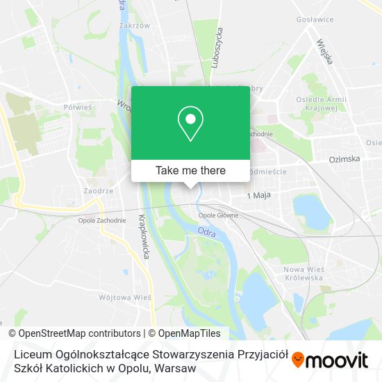 Liceum Ogólnokształcące Stowarzyszenia Przyjaciół Szkół Katolickich w Opolu map