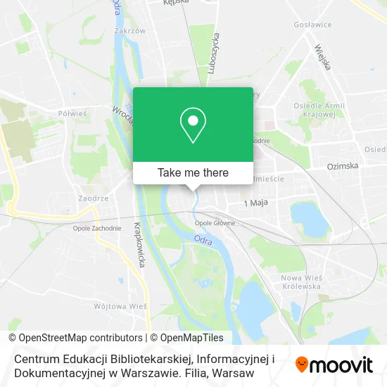 Centrum Edukacji Bibliotekarskiej, Informacyjnej i Dokumentacyjnej w Warszawie. Filia map