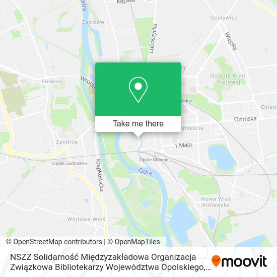 NSZZ Solidarność Międzyzakładowa Organizacja Związkowa Bibliotekarzy Województwa Opolskiego map