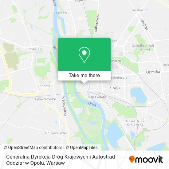 Generalna Dyrekcja Dróg Krajowych i Autostrad Oddział w Opolu map