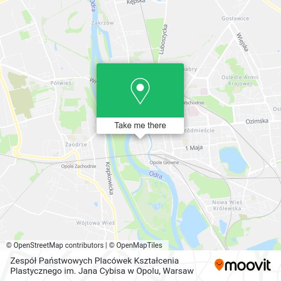 Zespół Państwowych Placówek Kształcenia Plastycznego im. Jana Cybisa w Opolu map