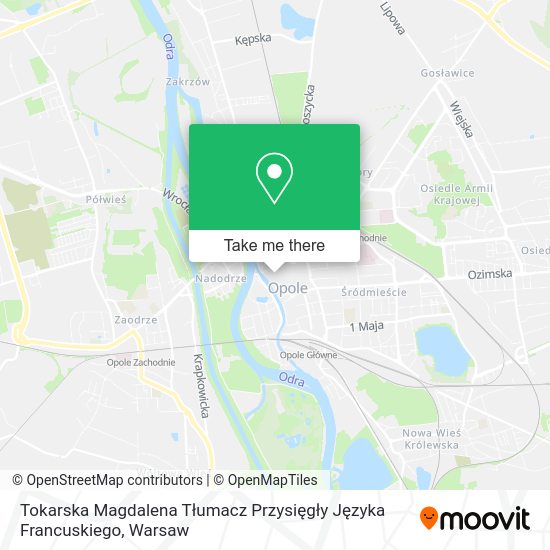 Tokarska Magdalena Tłumacz Przysięgły Języka Francuskiego map