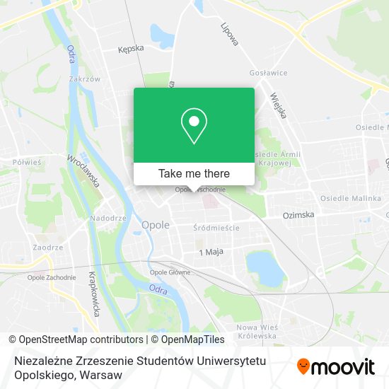 Niezależne Zrzeszenie Studentów Uniwersytetu Opolskiego map