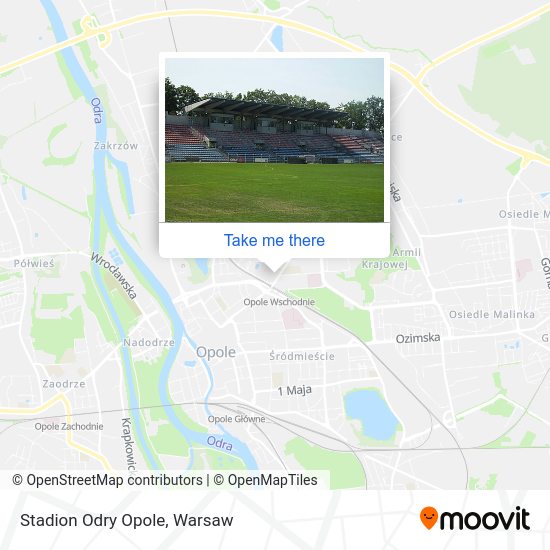 Stadion Odry Opole map