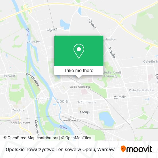 Opolskie Towarzystwo Tenisowe w Opolu map