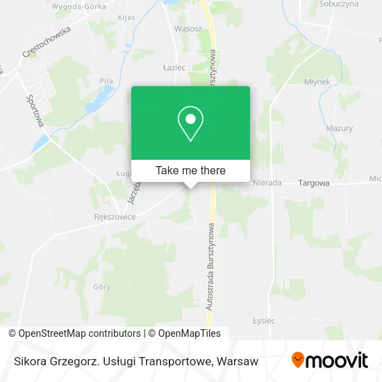Карта Sikora Grzegorz. Usługi Transportowe