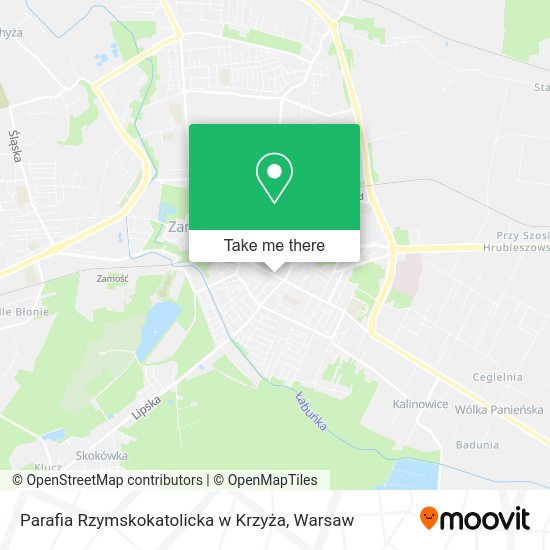 Parafia Rzymskokatolicka w Krzyża map