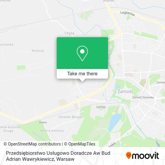 Przedsiębiorstwo Usługowo Doradcze Aw Bud Adrian Wawrykiewicz map