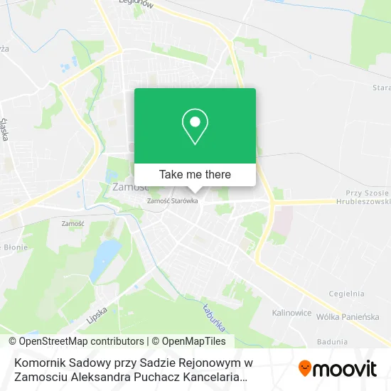 Komornik Sadowy przy Sadzie Rejonowym w Zamosciu Aleksandra Puchacz Kancelaria Komornicza w Zamosci map