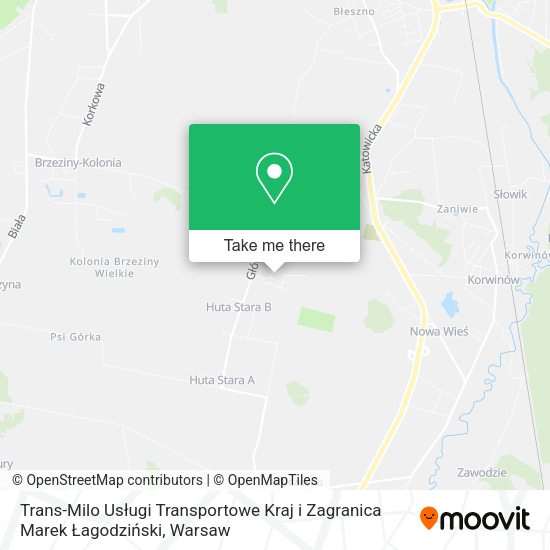 Trans-Milo Usługi Transportowe Kraj i Zagranica Marek Łagodziński map