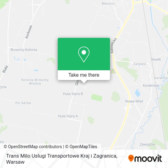 Trans Milo Uslugi Transportowe Kraj i Zagranica map