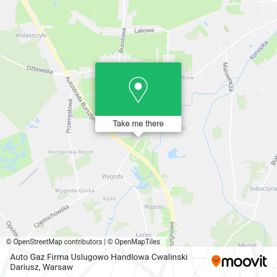 Auto Gaz Firma Uslugowo Handlowa Cwalinski Dariusz map