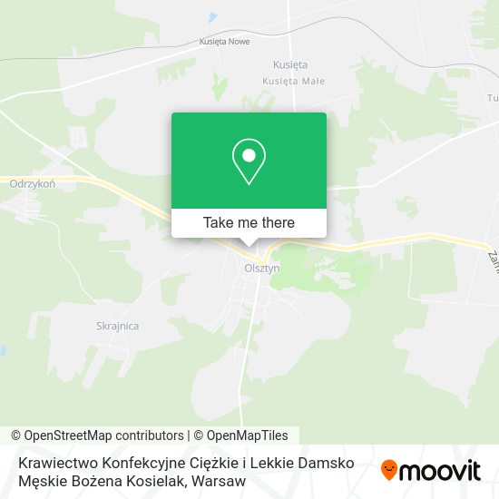 Карта Krawiectwo Konfekcyjne Ciężkie i Lekkie Damsko Męskie Bożena Kosielak