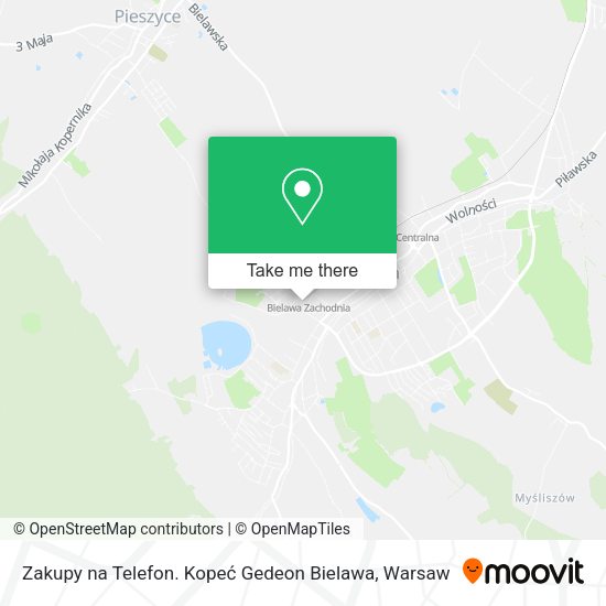 Zakupy na Telefon. Kopeć Gedeon Bielawa map