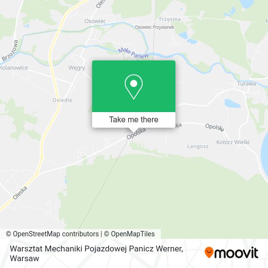 Warsztat Mechaniki Pojazdowej Panicz Werner map