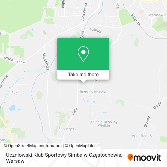 Uczniowski Klub Sportowy Simba w Częstochowie map