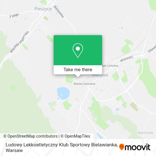 Ludowy Lekkoatletyczny Klub Sportowy Bielawianka map