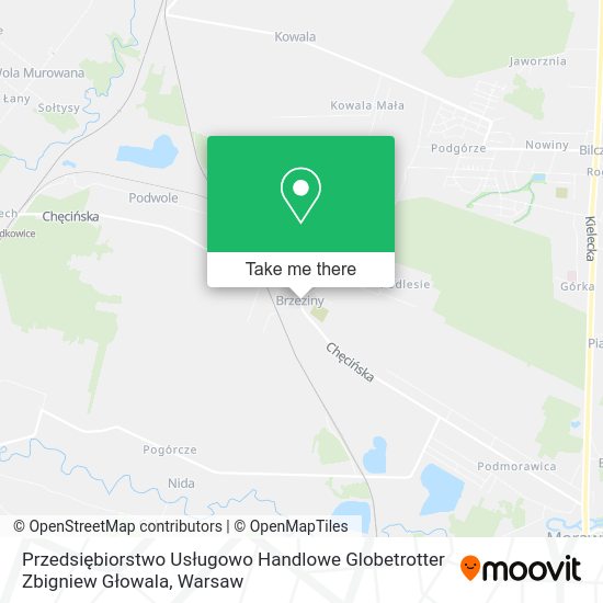 Przedsiębiorstwo Usługowo Handlowe Globetrotter Zbigniew Głowala map