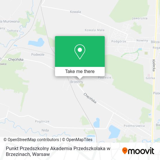 Punkt Przedszkolny Akademia Przedszkolaka w Brzezinach map