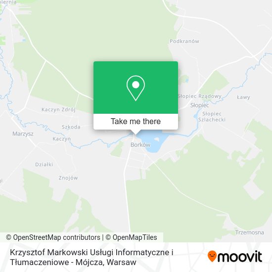 Krzysztof Markowski Usługi Informatyczne i Tłumaczeniowe - Mójcza map