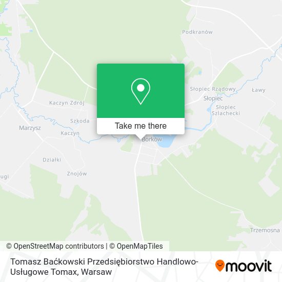 Карта Tomasz Baćkowski Przedsiębiorstwo Handlowo-Usługowe Tomax