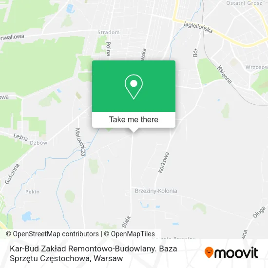Карта Kar-Bud Zakład Remontowo-Budowlany. Baza Sprzętu Częstochowa