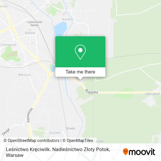 Leśnictwo Kręciwilk. Nadleśnictwo Złoty Potok map