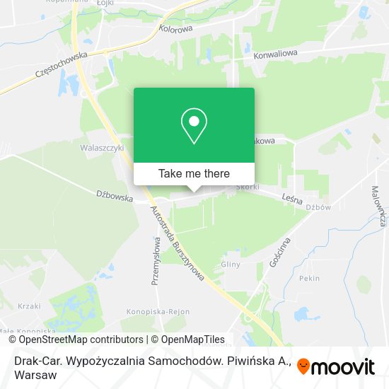 Drak-Car. Wypożyczalnia Samochodów. Piwińska A. map