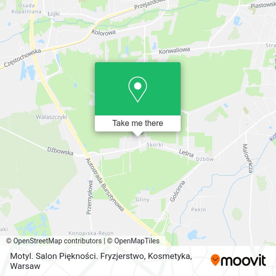 Карта Motyl. Salon Piękności. Fryzjerstwo, Kosmetyka