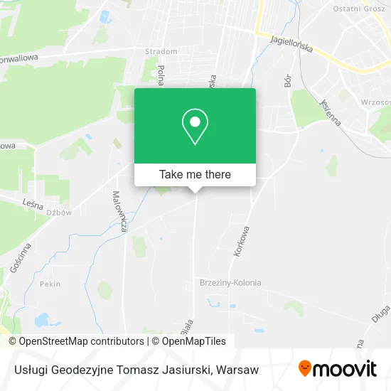 Карта Usługi Geodezyjne Tomasz Jasiurski