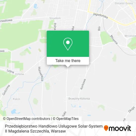 Карта Przedsiębiorstwo Handlowo Usługowe Solar-System II Magdalena Szczechla