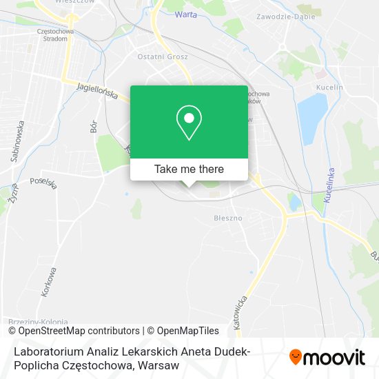 Laboratorium Analiz Lekarskich Aneta Dudek-Poplicha Częstochowa map