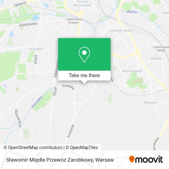 Sławomir Międła Przewóz Zarobkowy map