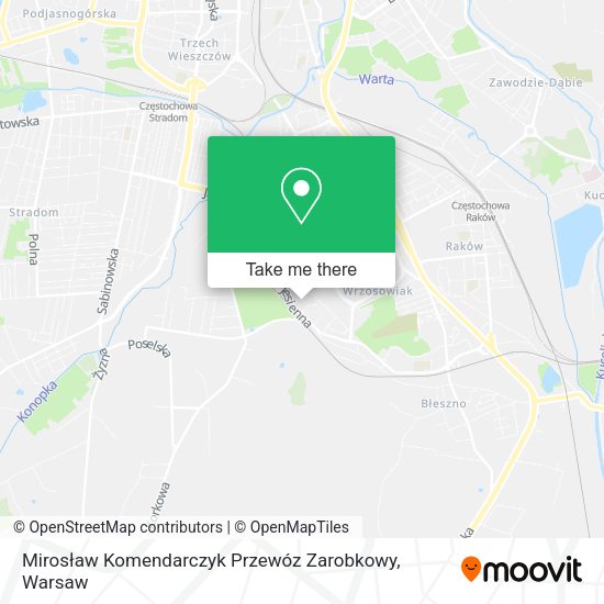 Mirosław Komendarczyk Przewóz Zarobkowy map