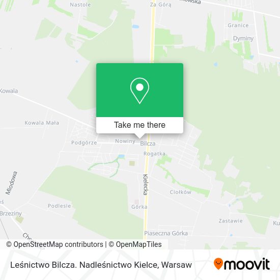 Leśnictwo Bilcza. Nadleśnictwo Kielce map