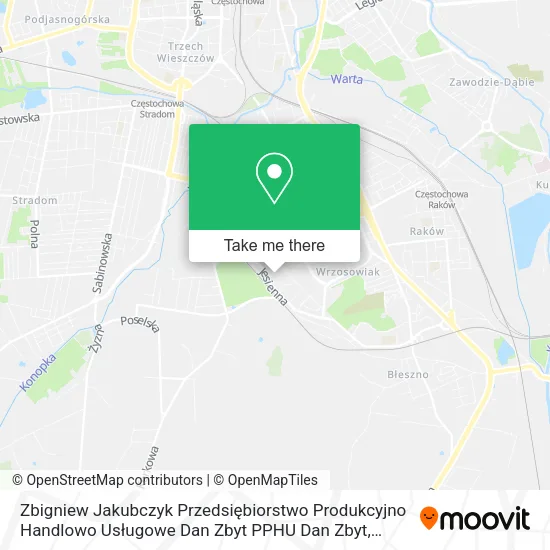 Zbigniew Jakubczyk Przedsiębiorstwo Produkcyjno Handlowo Usługowe Dan Zbyt PPHU Dan Zbyt map