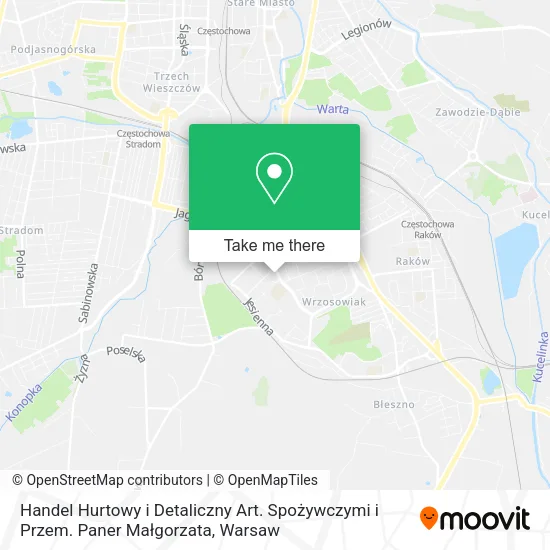 Handel Hurtowy i Detaliczny Art. Spożywczymi i Przem. Paner Małgorzata map