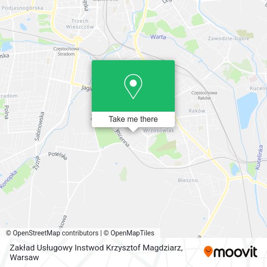 Карта Zakład Usługowy Instwod Krzysztof Magdziarz