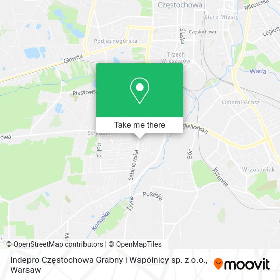 Indepro Częstochowa Grabny i Wspólnicy sp. z o.o. map