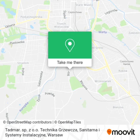 Карта Tadmar. sp. z o.o. Technika Grzewcza, Sanitarna i Systemy Instalacyjne
