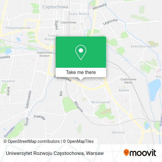 Uniwersytet Rozwoju Częstochowa map