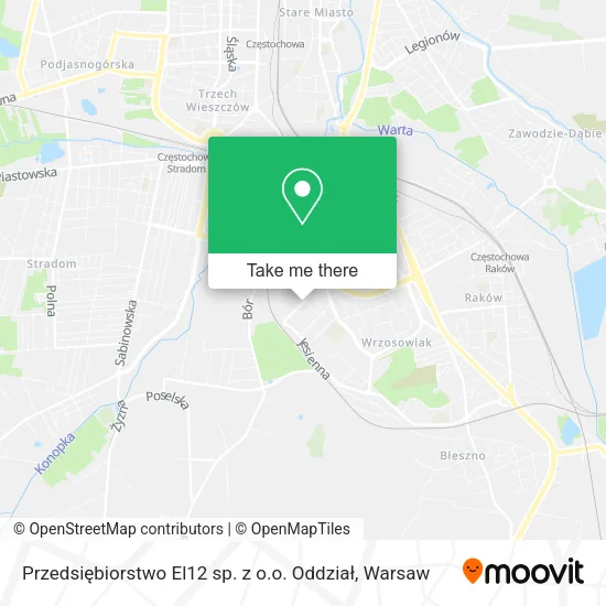 Карта Przedsiębiorstwo El12 sp. z o.o. Oddział