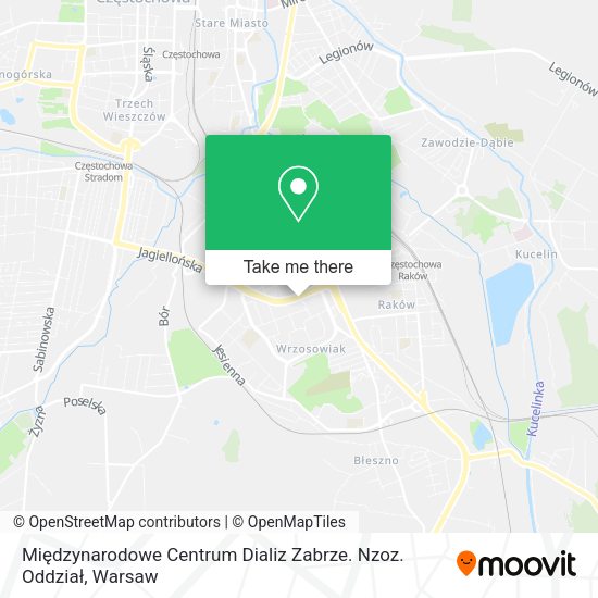 Карта Międzynarodowe Centrum Dializ Zabrze. Nzoz. Oddział