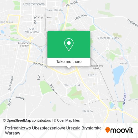 Pośrednictwo Ubezpieczeniowe Urszula Bryniarska map