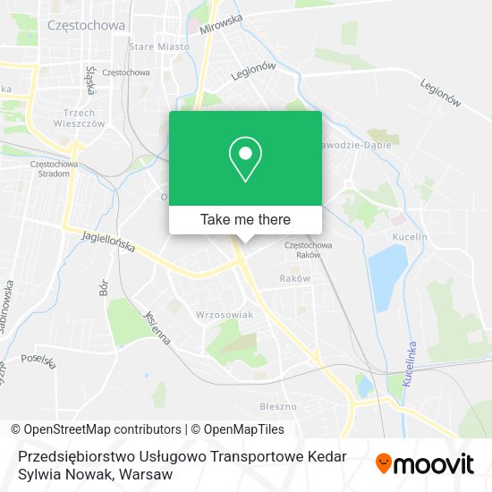 Przedsiębiorstwo Usługowo Transportowe Kedar Sylwia Nowak map