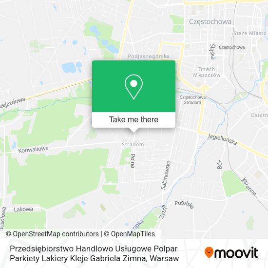 Przedsiębiorstwo Handlowo Usługowe Polpar Parkiety Lakiery Kleje Gabriela Zimna map