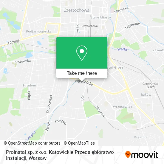 Карта Proinstal sp. z o.o. Katowickie Przedsiębiorstwo Instalacji