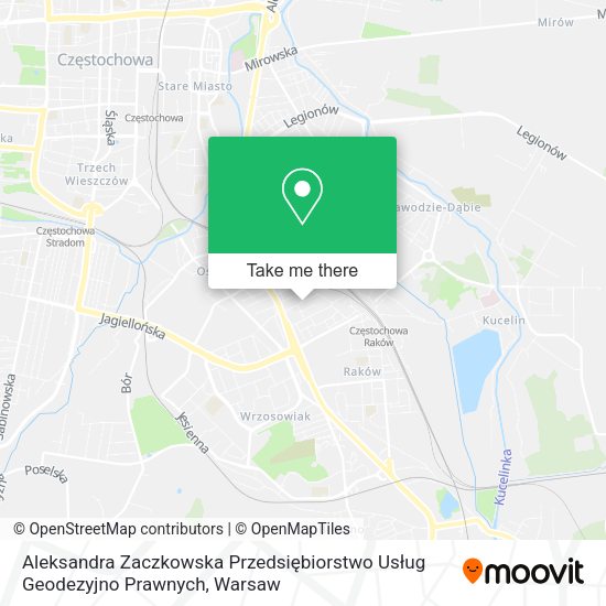 Aleksandra Zaczkowska Przedsiębiorstwo Usług Geodezyjno Prawnych map